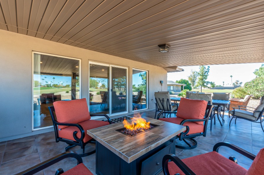 chairs arranged in patio